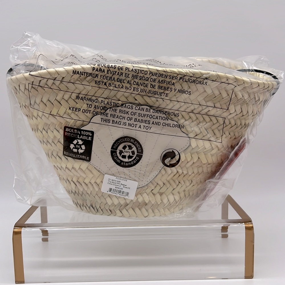 Poolside Mini Ibiza Handwoven Basket Crossbody Bag Coconut - Picture 12 of 16